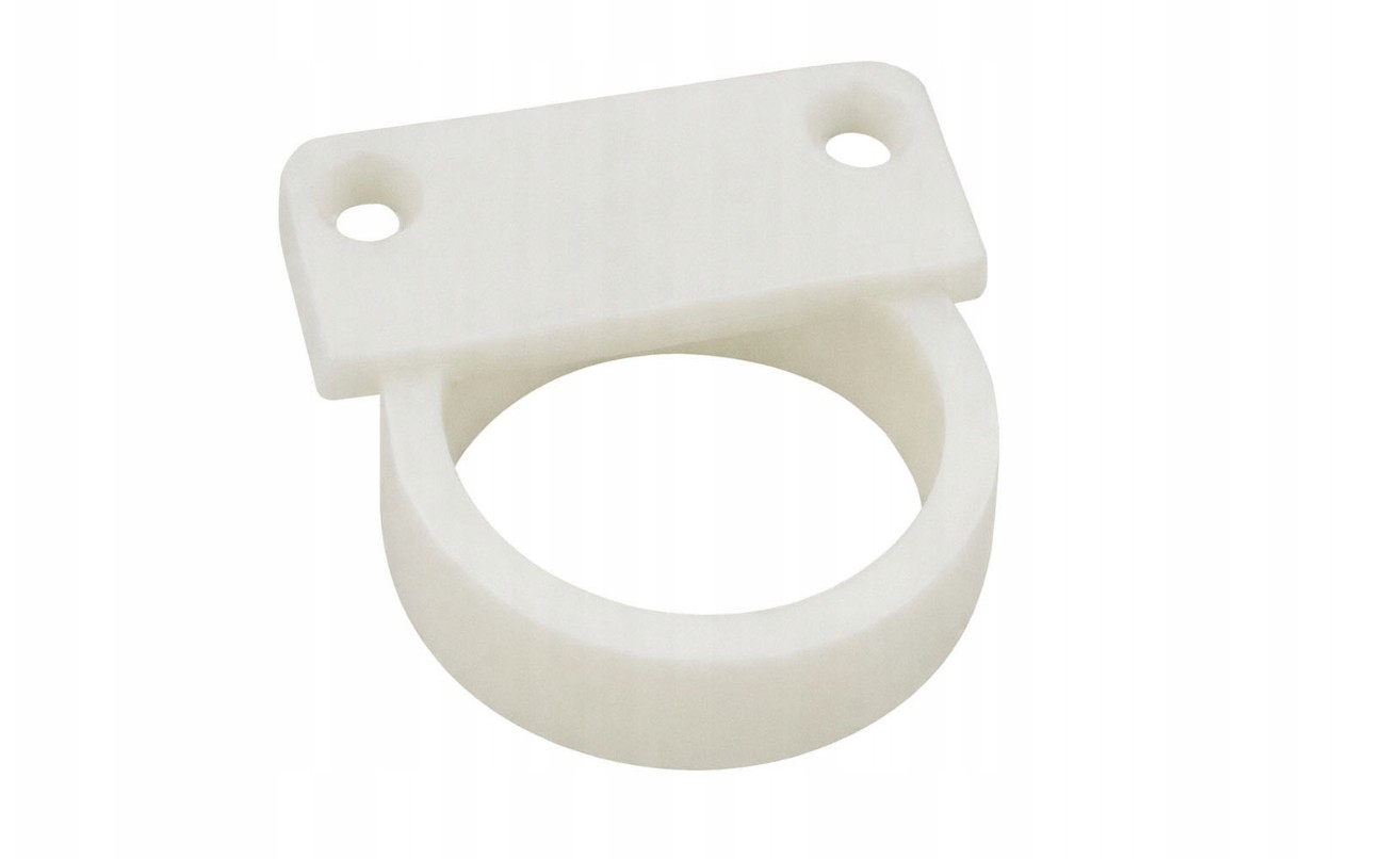 Závesné oko na zavŕtanie 35 mm, biely plast