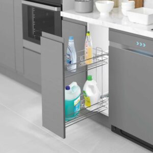 STARAX S-2443-C-02, Výsuvný drôtený kôš 300mm chróm ĽAVÝ, Blum plnovýsuv