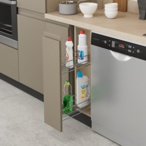 STARAX S-2443-C, Výsuvný drôtený kôš 250mm chróm ĽAVÝ, Blum plnovýsuv