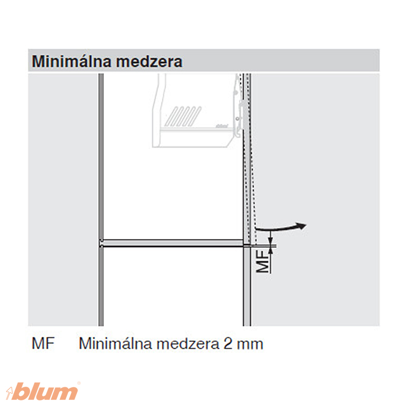 BLUM 20K7A41 AVENTOS HK-S OBMEDZOVAČ UHLA OTVORENIA 100° – Obrázok 4