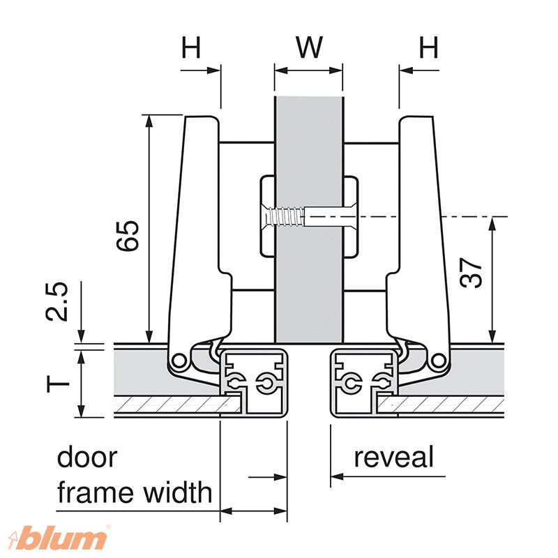 BLUM 71B950A ZÁVES CLIP TOP BLUMOTION NALOŽENÝ S PEROM BRZDENÝ PRE HLINÍKOVÉ RÁMY 95° – Obrázok 7