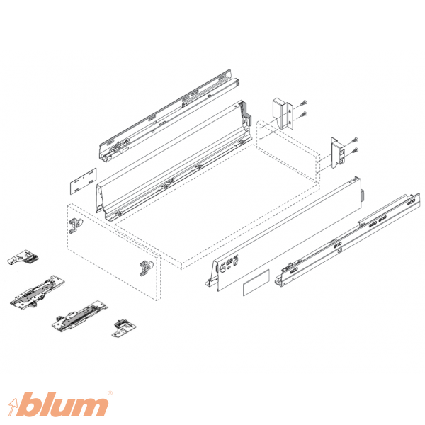 BLUM TANDEMBOX ANTARO 270MM VÝŠKA M ŠEDÁ KOMPLETNÁ ZÁSUVKA – Obrázok 3