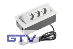 Elektrická zásuvka - Výklopná zásuvka GTV SOFT, 3 x 230V, Biela