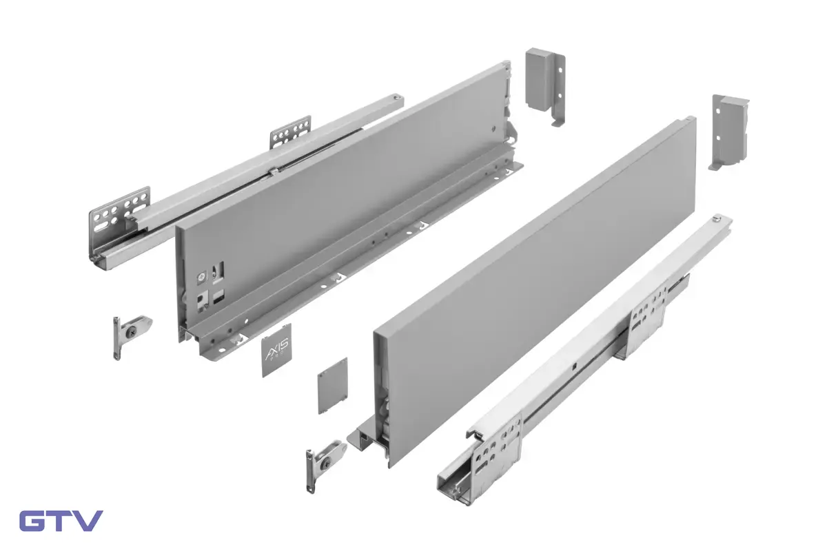 GTV AXISPRO zásuvka na 18tku, výška 120 mm (B), 600 mm, s doťahom, antracit / šedá