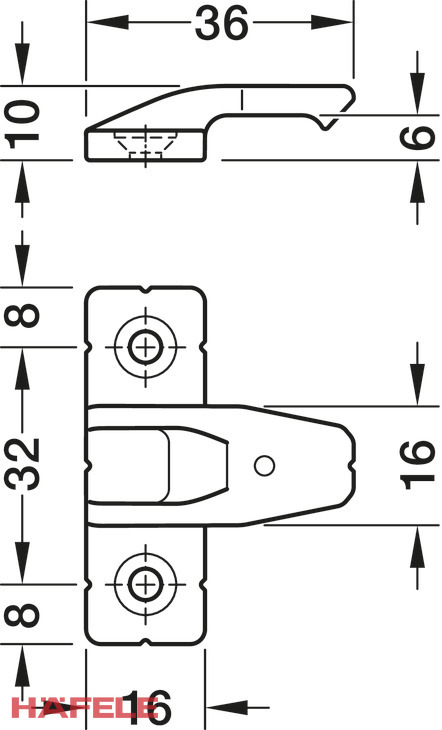 HÄFELE KOVANIE SPOJOVACIE PACOFIX PF-L RÁM S HRANOU D3-5 262.50.377 – Obrázok 3