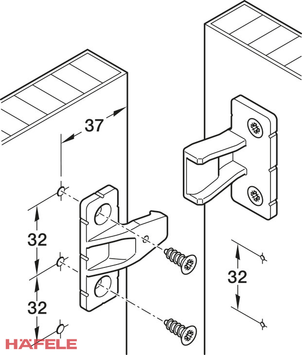 HÄFELE KOVANIE SPOJOVACIE PACOFIX PF-L RÁM S HRANOU D3-5 262.50.377 – Obrázok 2