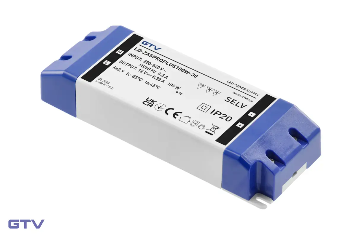 LED napájací zdroj PRO+ 12V, 100W, vstup 220-240VAC, IP20, rozmery180x66x32 mm