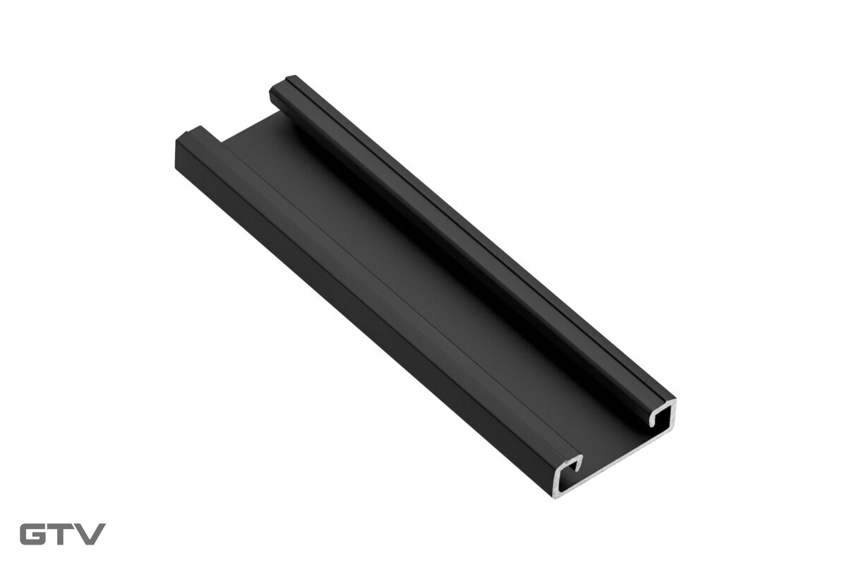 LED profil GTV GLAX, aplikovaný, čierny, 2m