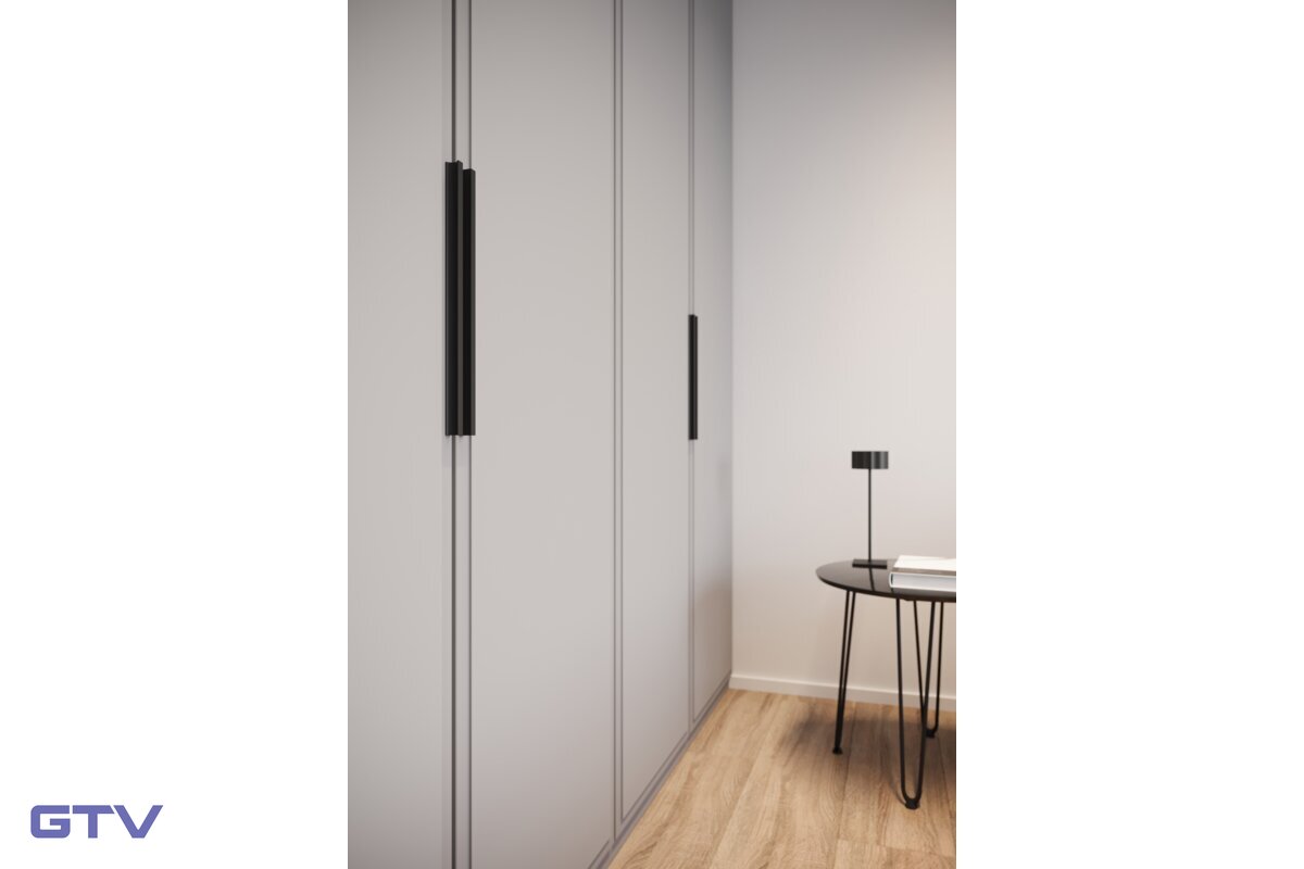 Nábytková úchytka GTV GROOVE, C=320 mm, L=360 mm, Al, čierna matná – Obrázok 2
