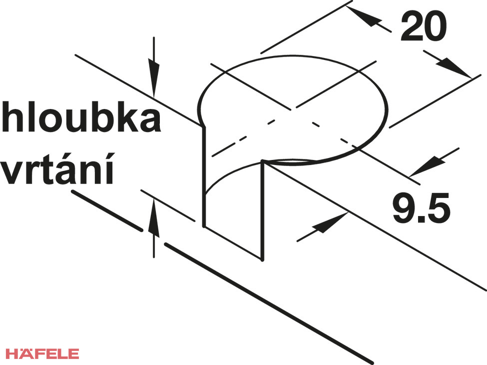 Häfele 263.15.705 / Spojovacie kovanie Rafix 20, bez čapu, s osadením, pre hr. 19 mm, nikel – Obrázok 2