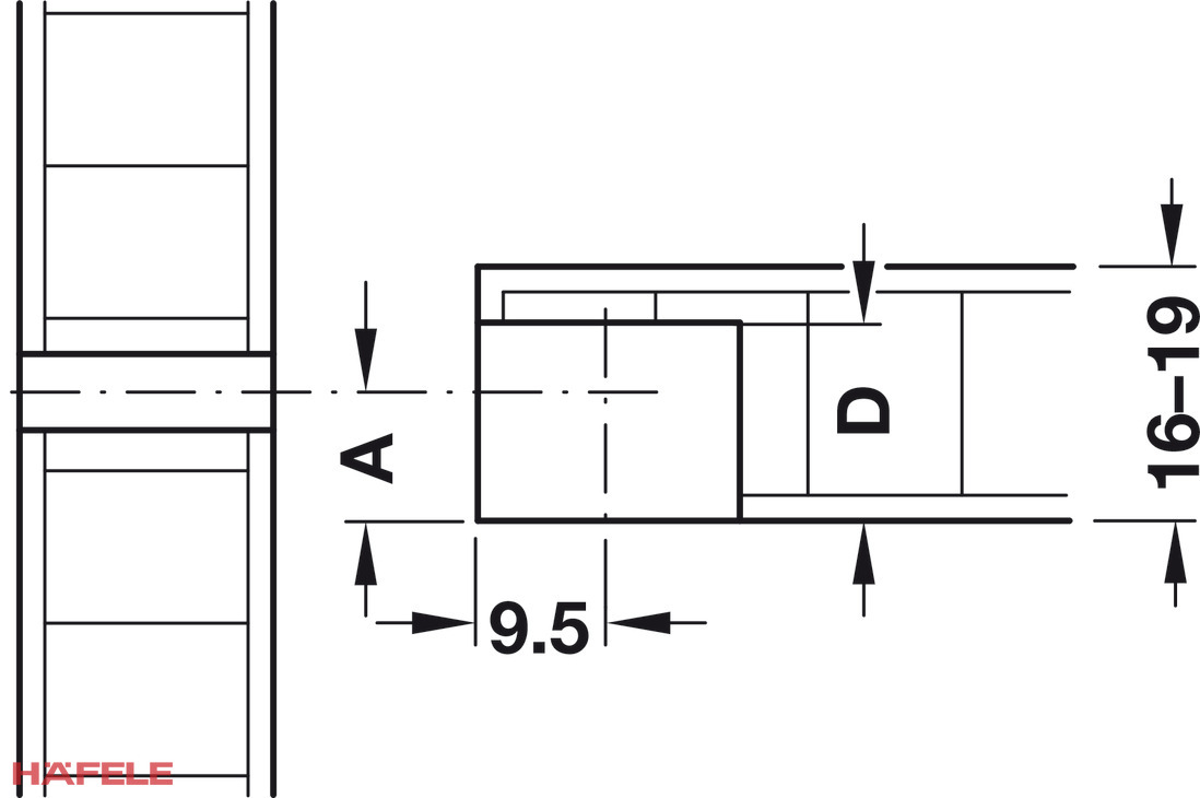 Häfele 263.15.705 / Spojovacie kovanie Rafix 20, bez čapu, s osadením, pre hr. 19 mm, nikel – Obrázok 5